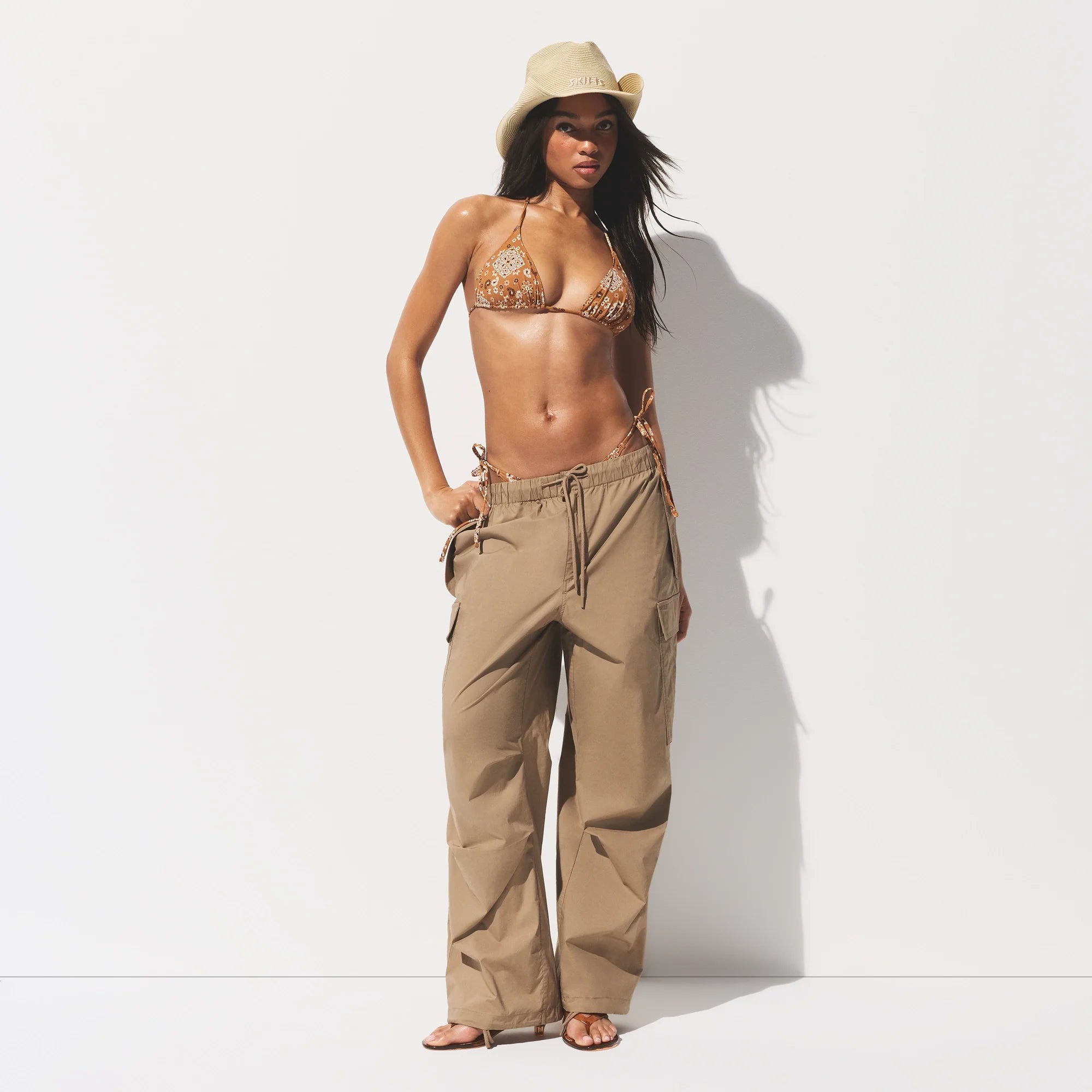 SIGNATURE SWIM TRIANGLE BIKINI TOP | ALMOND BANDANA