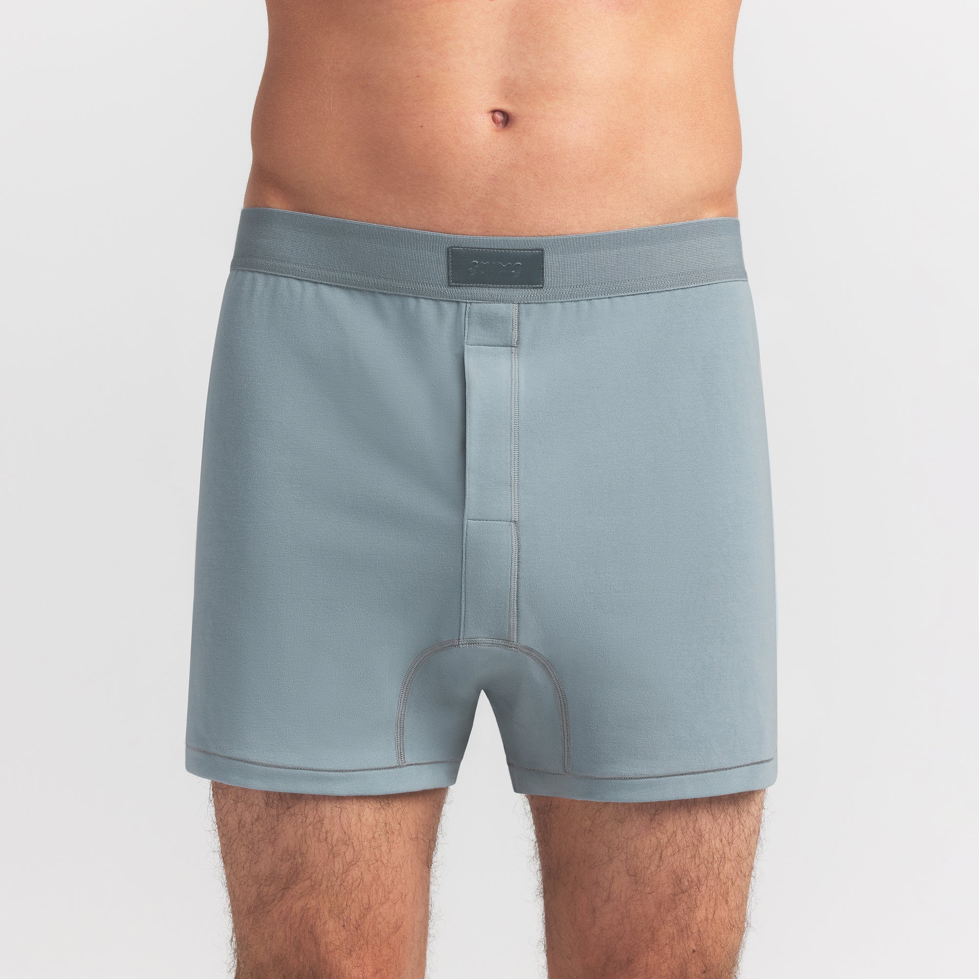 SKIMS COTTON MENS KNIT BOXER | SKY