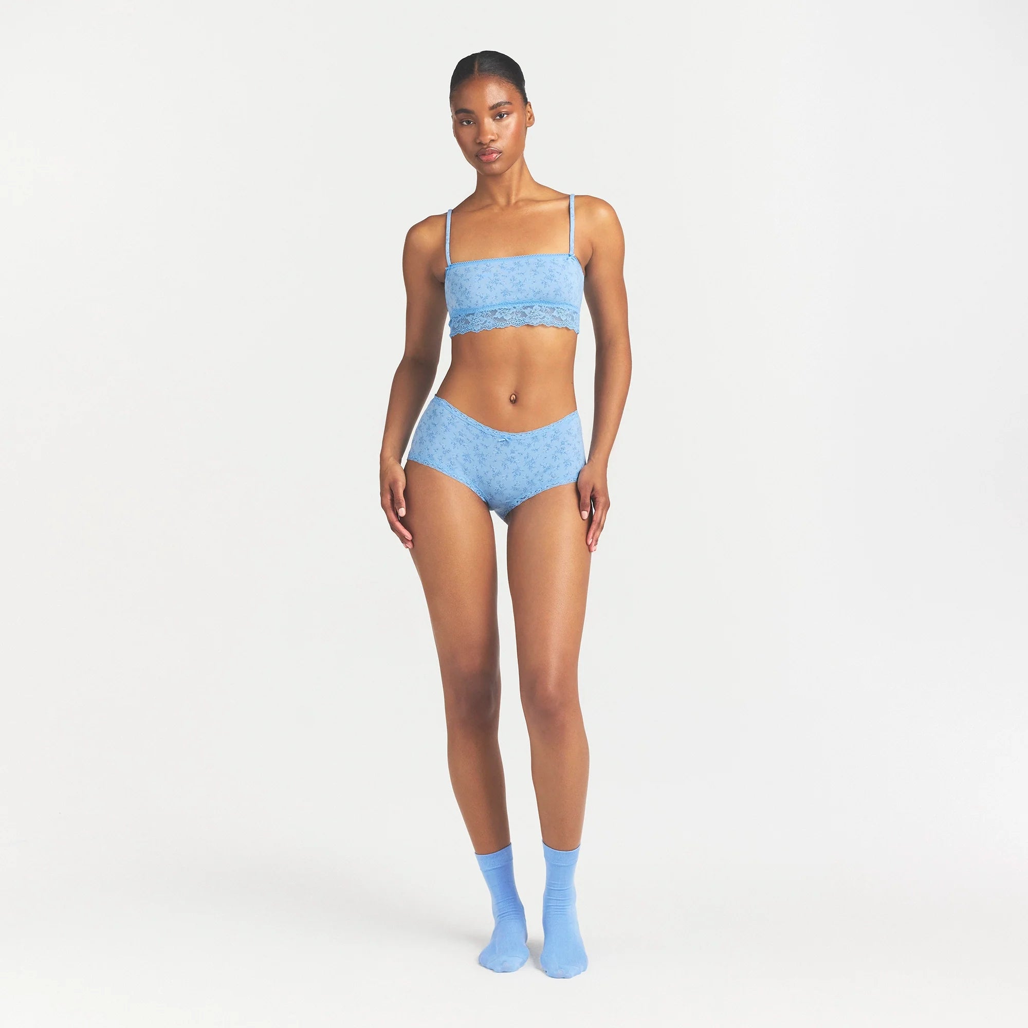 LIGHTWEIGHT COTTON LACE BOY SHORT | SURF DAINTY FLORAL PRINT