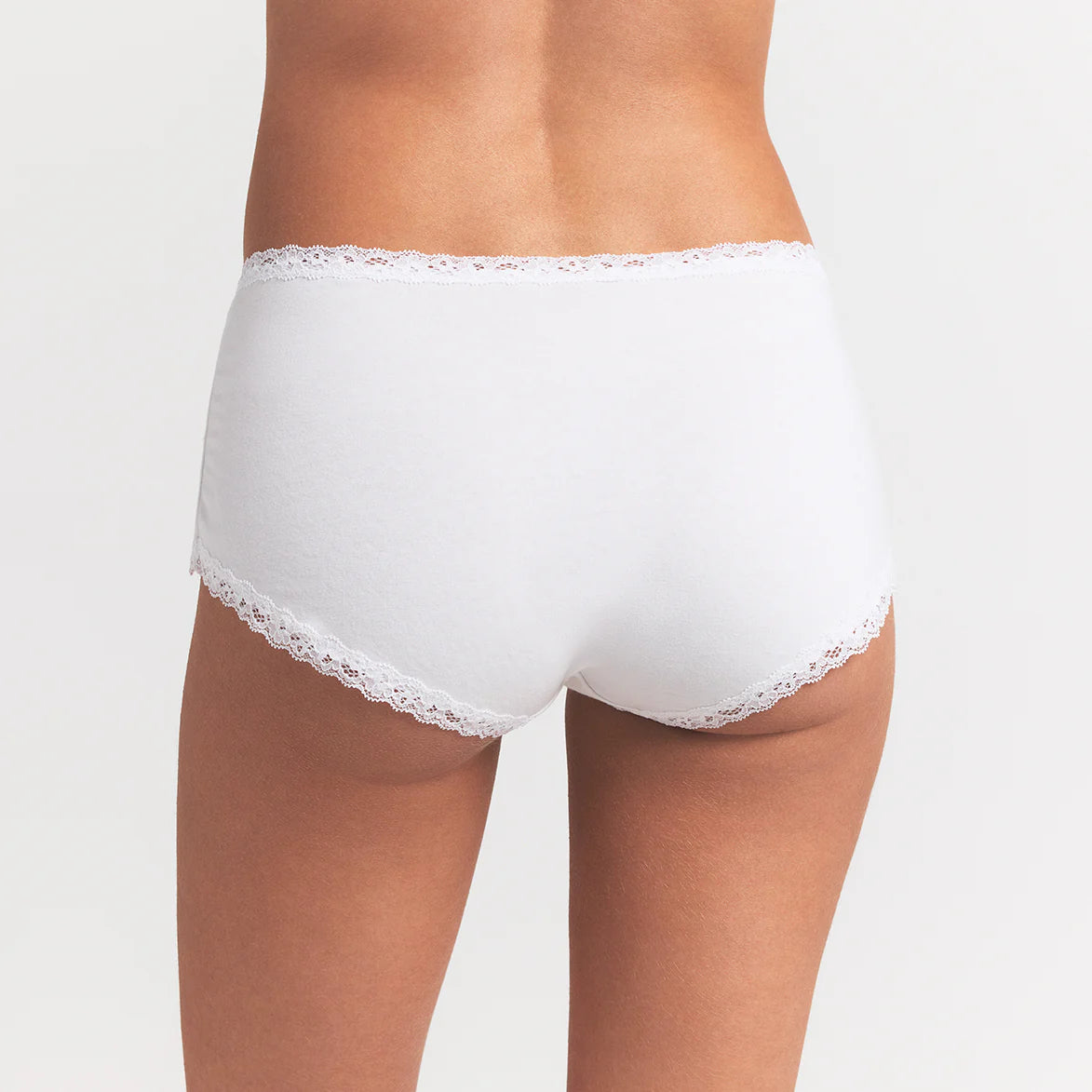 LIGHTWEIGHT COTTON LACE BOY SHORT | SNOW