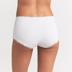 LIGHTWEIGHT COTTON LACE BOY SHORT | SNOW