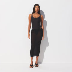 MESH COVER-UPS MIDI SKIRT | ONYX