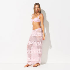 SWIM COVER-UPS CROCHET LONG SKIRT | CHERRY BLOSSOM