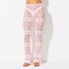 SWIM COVER-UPS CROCHET FLARE PANT | CHERRY BLOSSOM