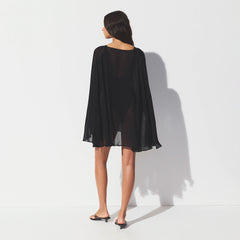 SWIM COVER-UPS SHEER MINI KAFTAN | OBSIDIAN