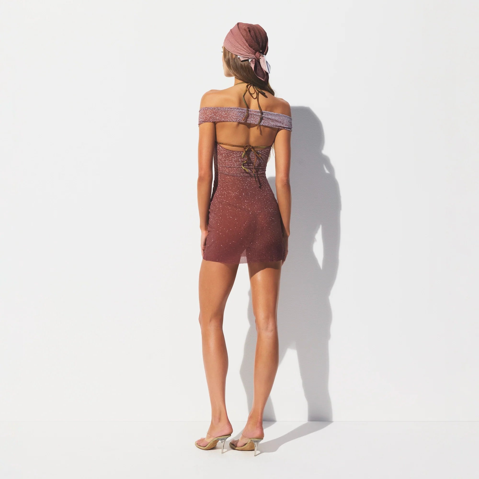 MESH COVER-UPS MINI DRESS | HENNA FK BODY PRINT