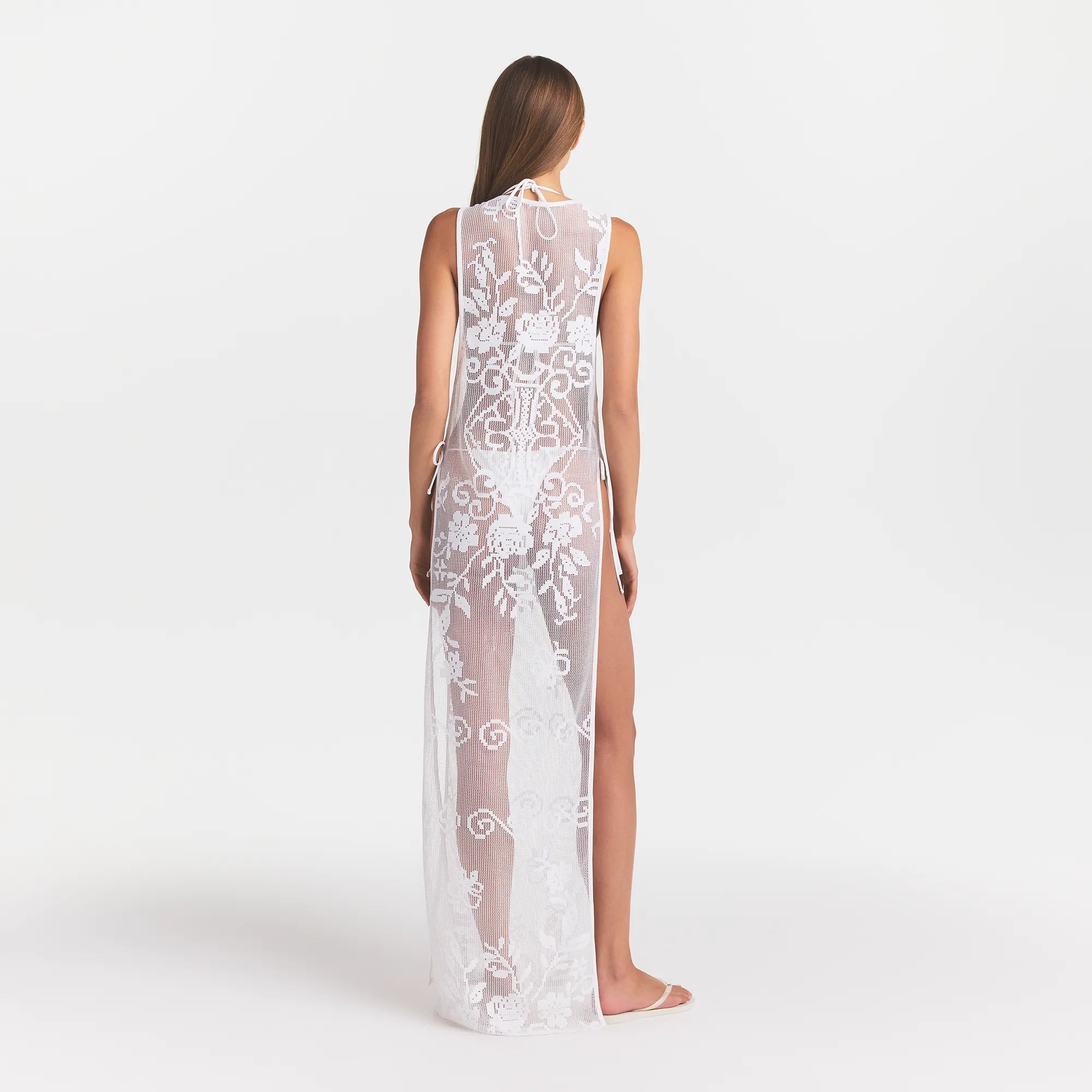LACE COVER-UPS LONG DRESS | SNOW