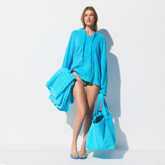 TERRY COVER-UPS OVERSIZED HOODIE | CYAN