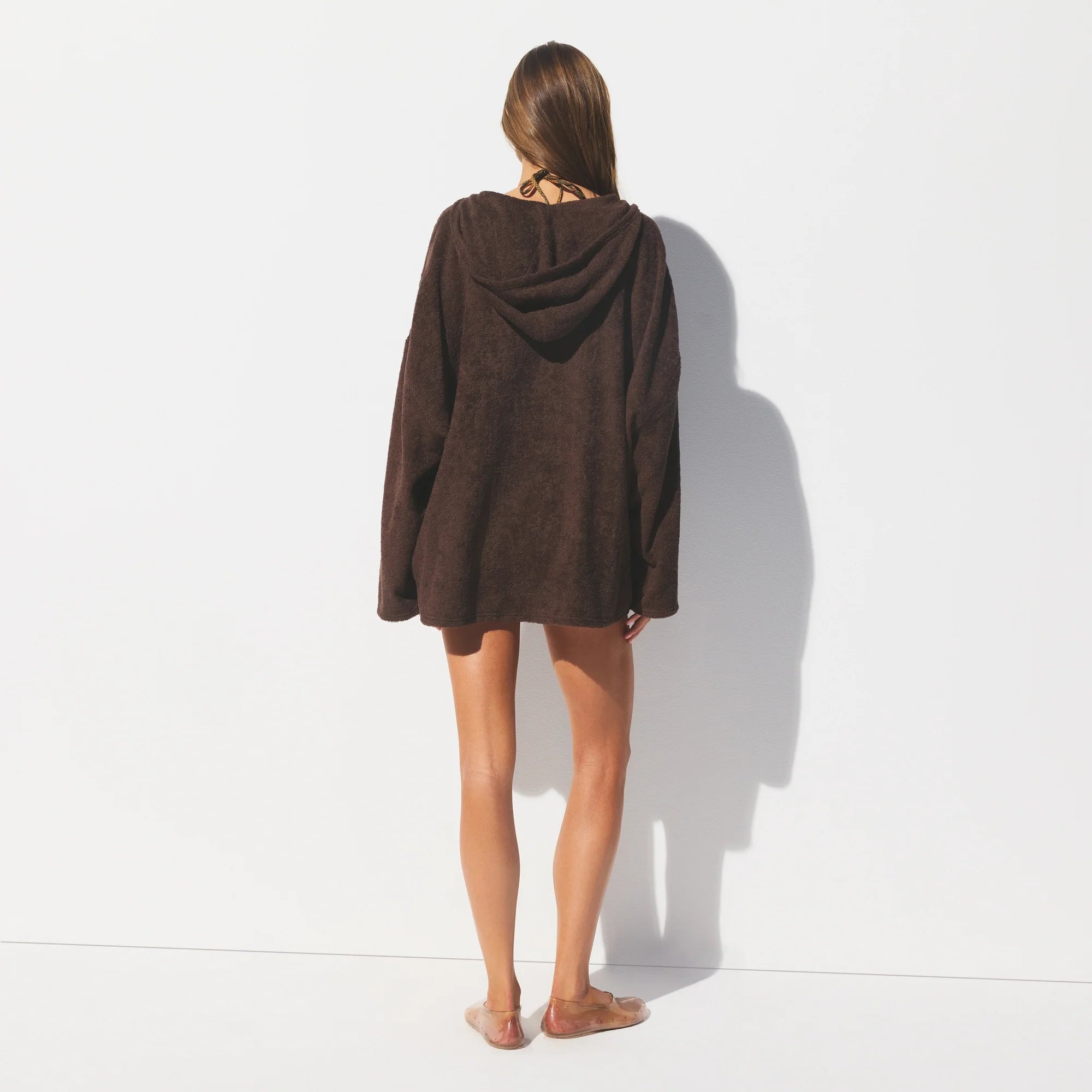 TERRY COVER-UPS OVERSIZED HOODIE | DARK SEPIA