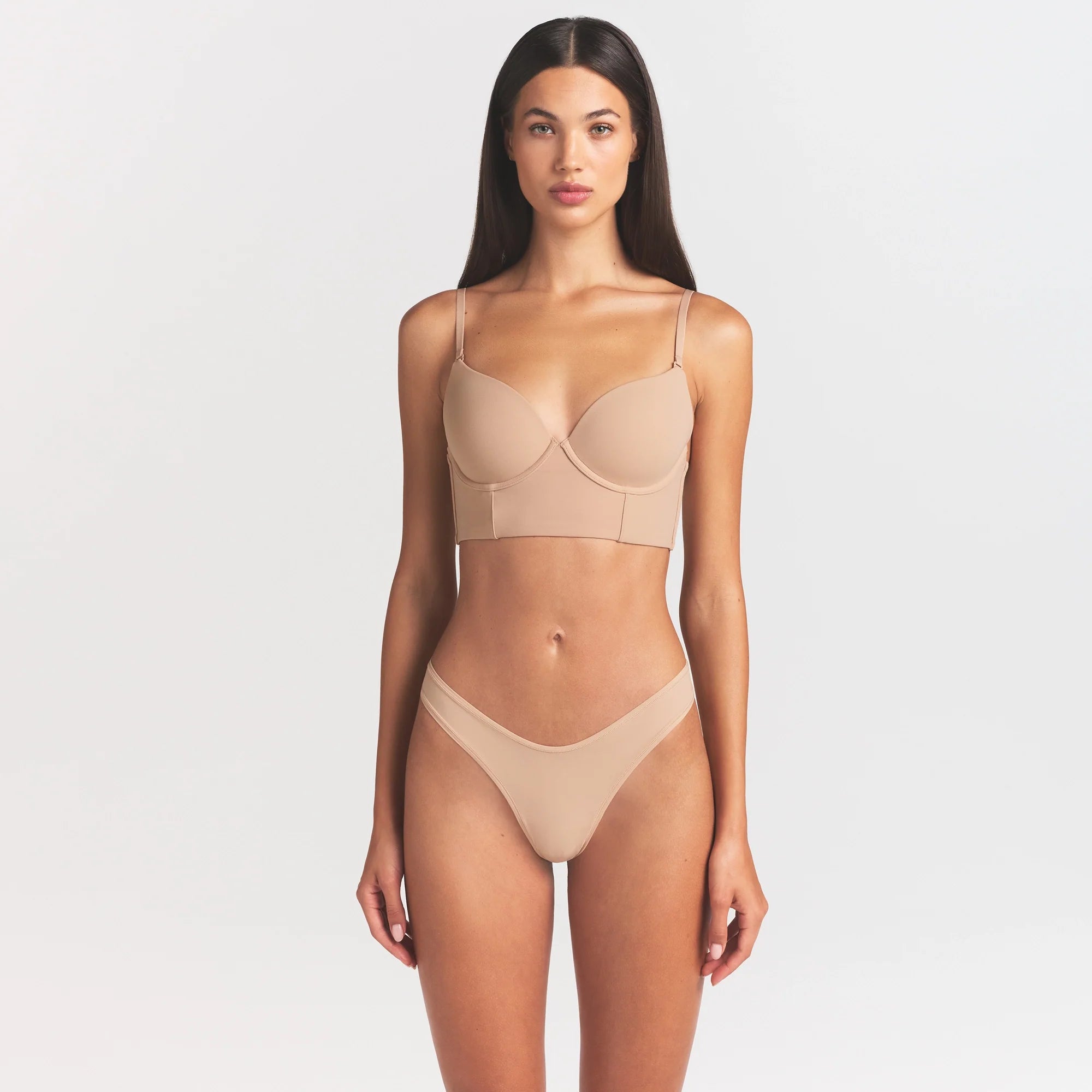 FITS EVERYBODY LOW BACK LONGLINE BRA | CLAY