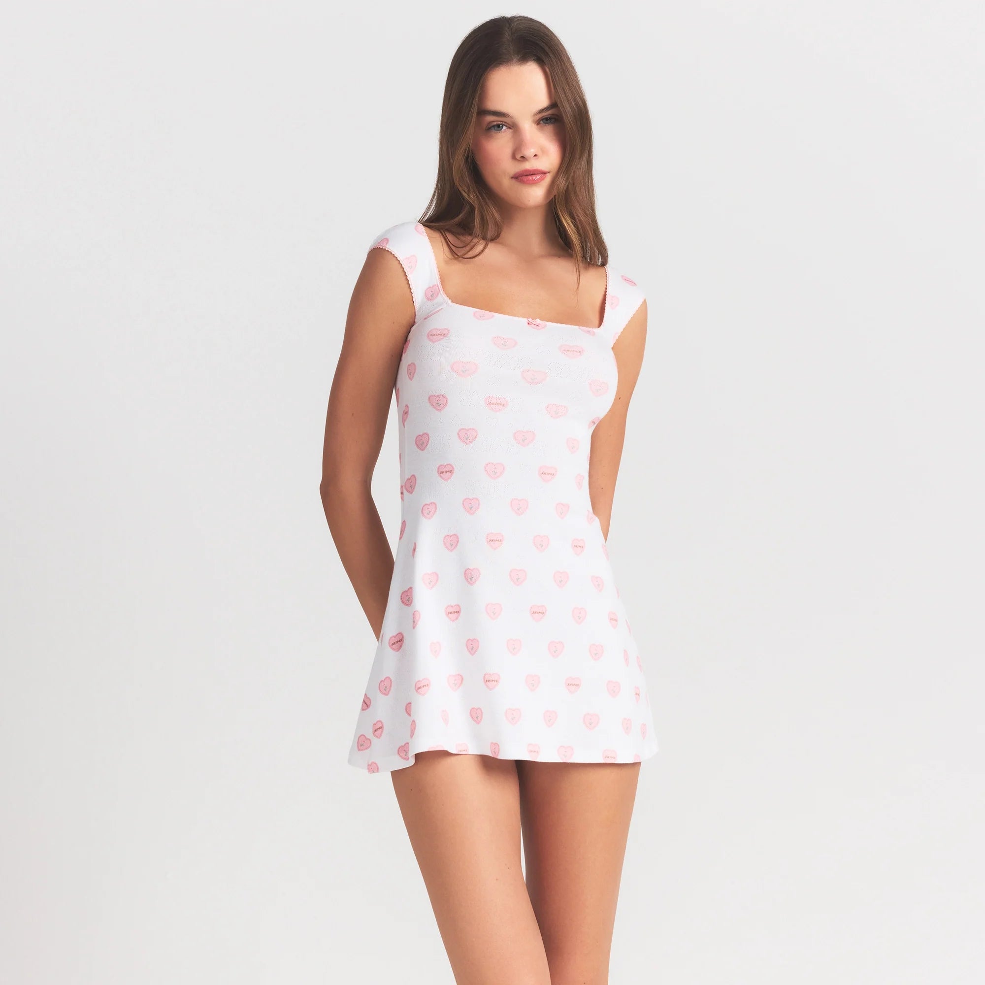 LOGO POINTELLE MINI DRESS | SNOW LACE HEARTS