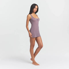SHEER RIB MINI SLIP DRESS | ZINC
