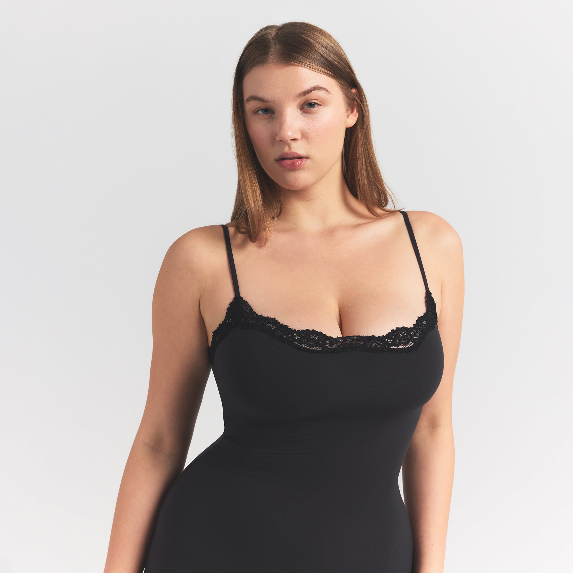 FITS EVERYBODY LACE LONG SLIP DRESS | ONYX