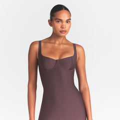 SKIMS BODY MIDI DRESS | RAISIN