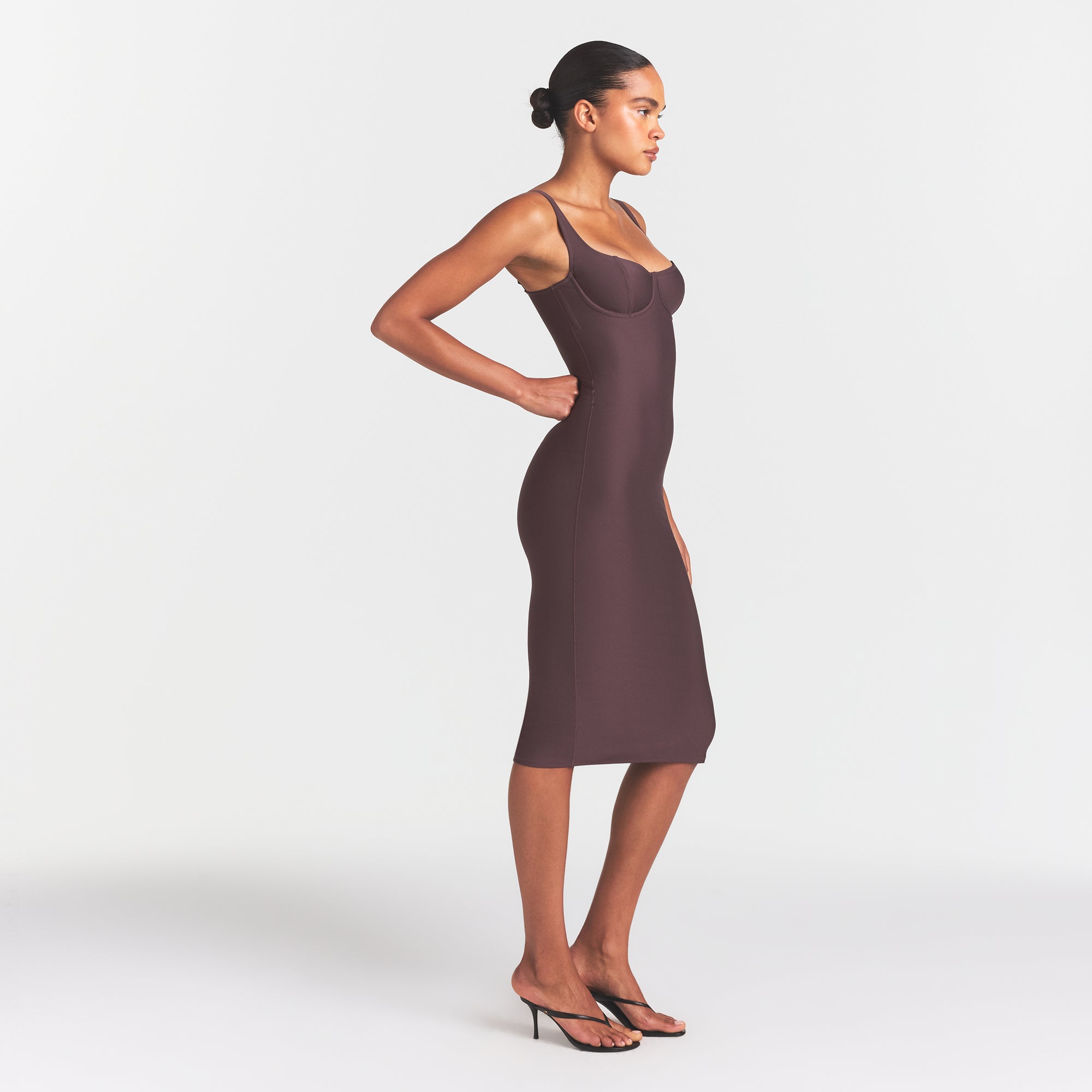 SKIMS BODY MIDI DRESS | RAISIN