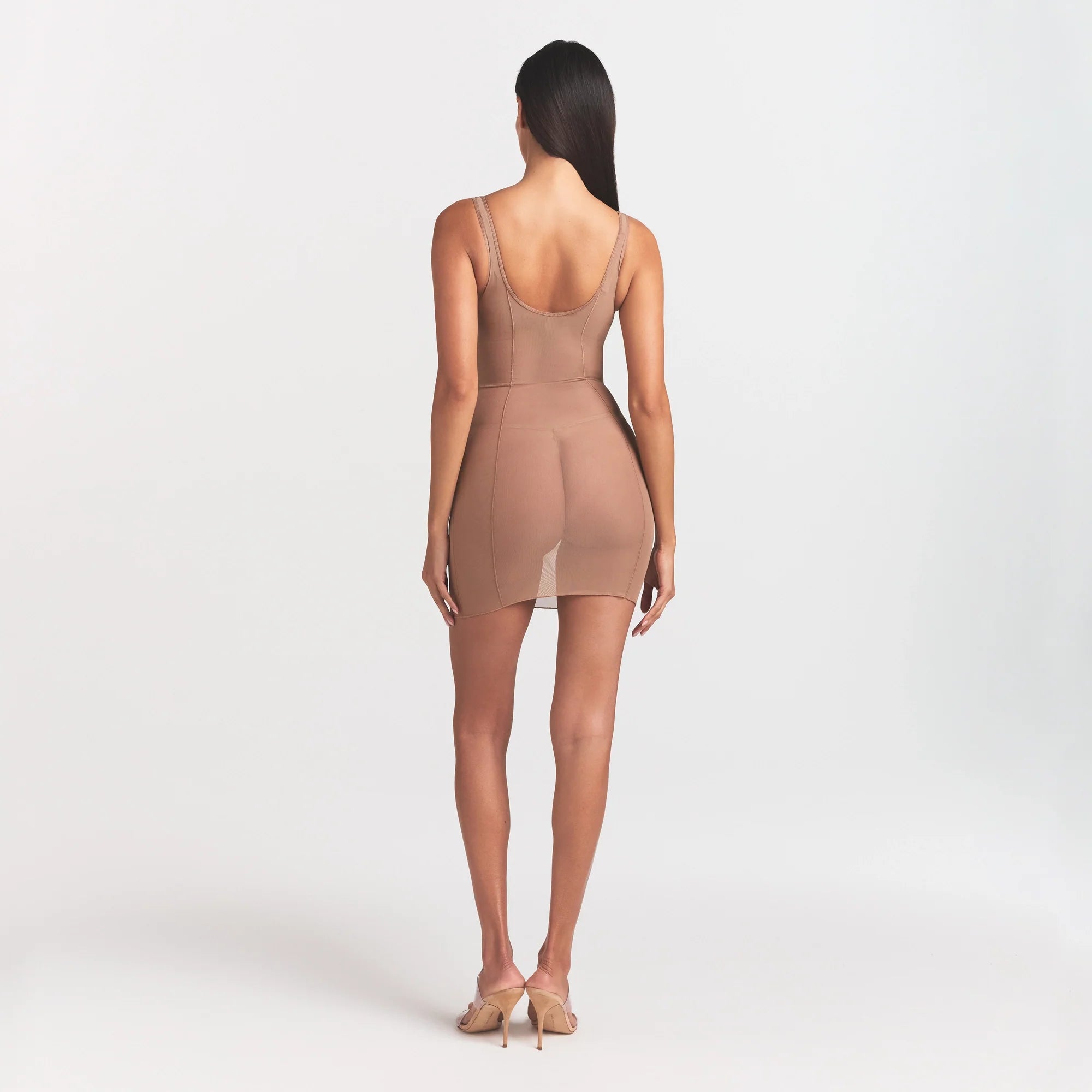 POWER MESH SHAPEWEAR OPEN BUST SLIP DRESS | SIENNA