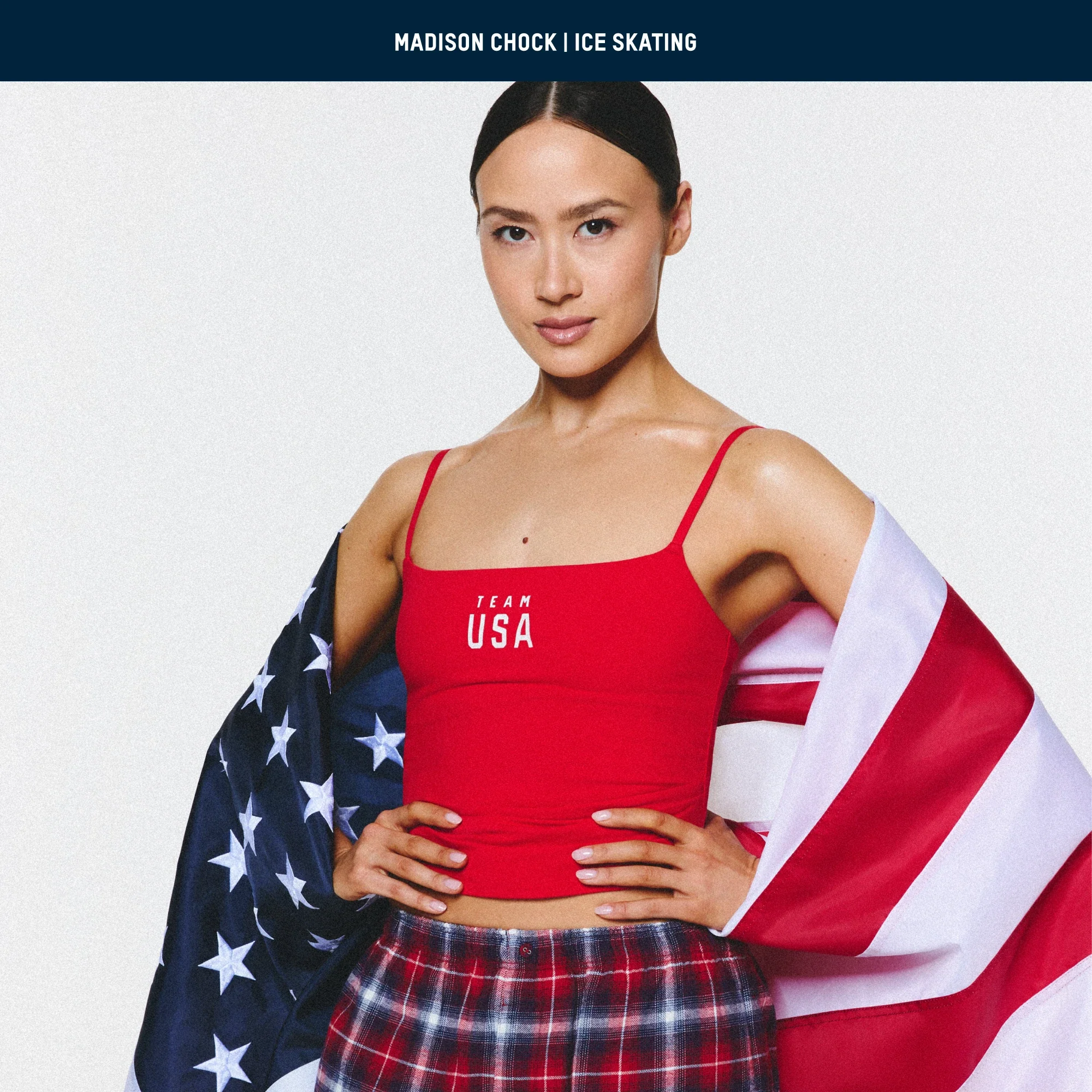 SKIMS FOR TEAM USA COTTON JERSEY OLYMPIC CAMI | RED