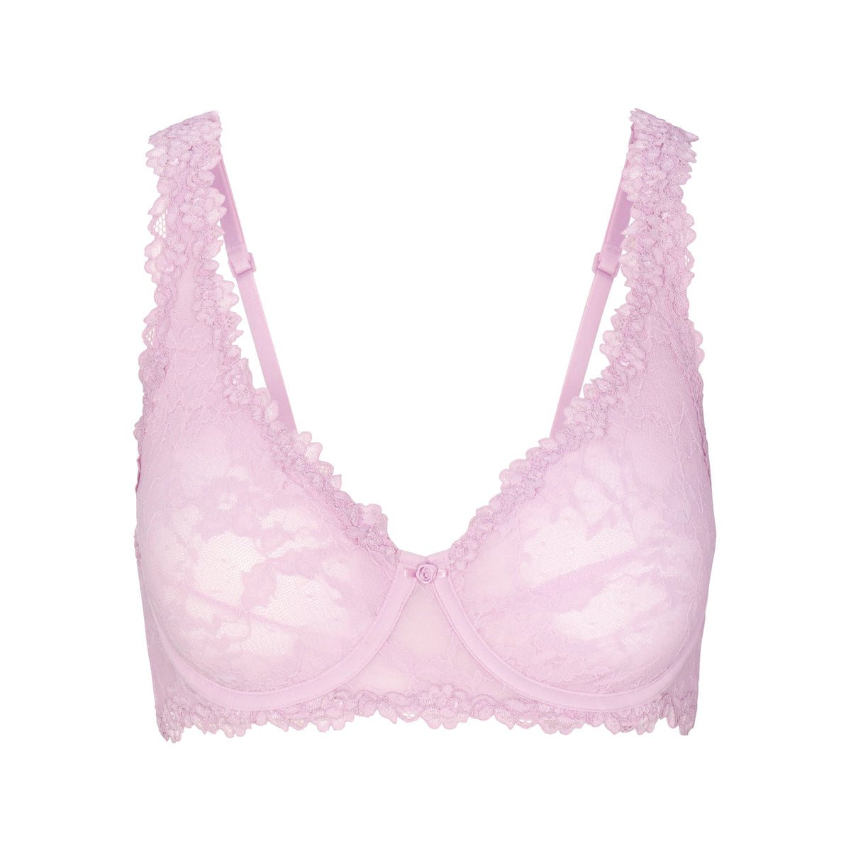 STRETCH LACE UNLINED FULL COVERAGE BRA | BABY PINK