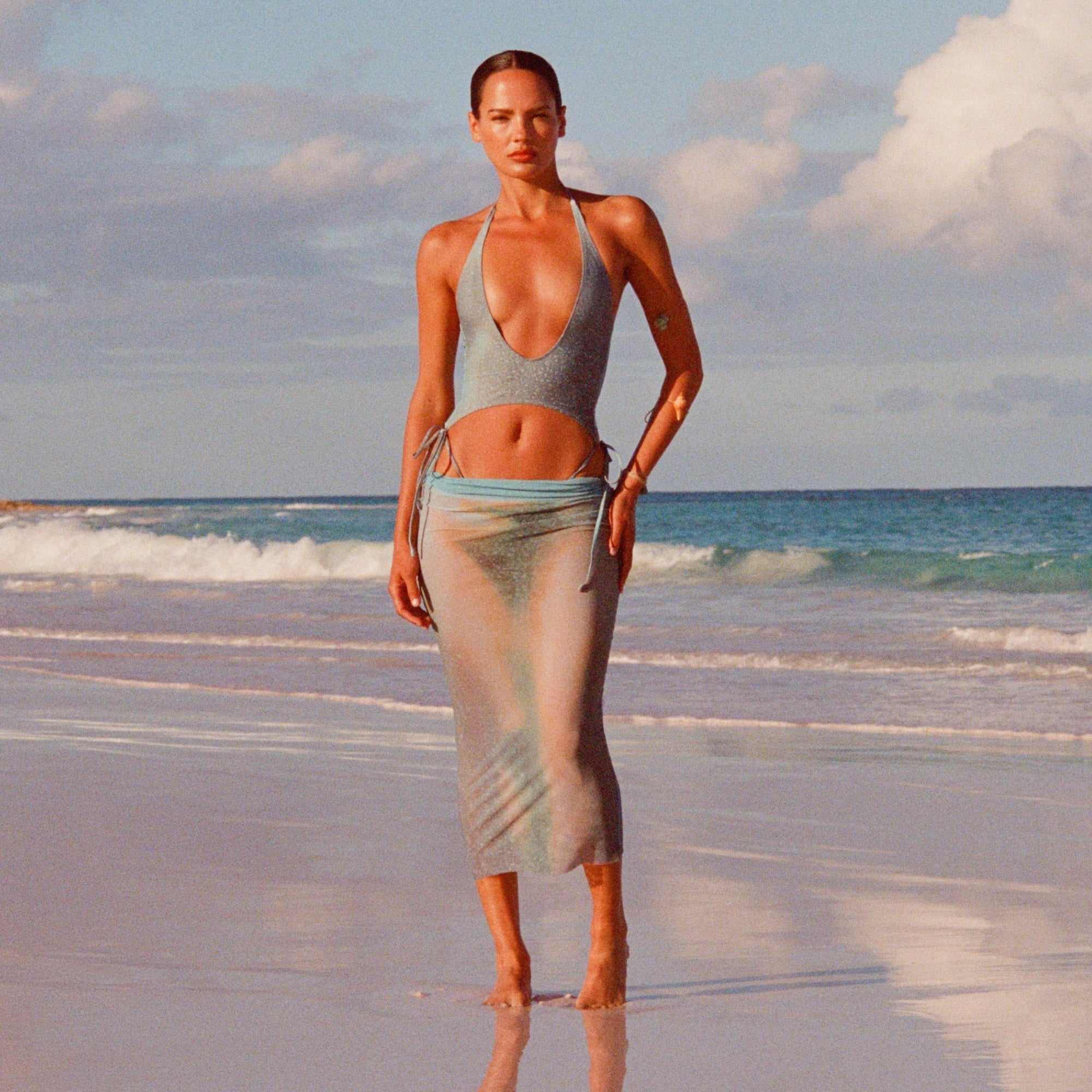 SIGNATURE SWIM PLUNGE MONOKINI | CYAN FK OMBRE PRINT
