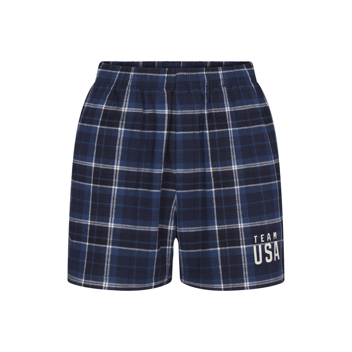 SKIMS FOR TEAM USA FLANNEL SLEEP MENS OLYMPIC SHORT | NAVY PLAID