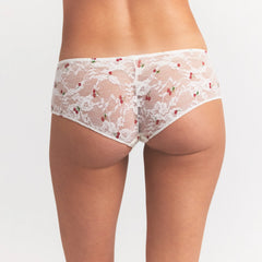 STRETCH LACE HIPSTER | IVORY CHERRY PRINT