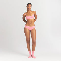 LIGHTWEIGHT COTTON LOGO PICOT HIPSTER | MELON TONAL