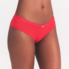 LIGHTWEIGHT COTTON LOGO PICOT HIPSTER | RUBY TONAL