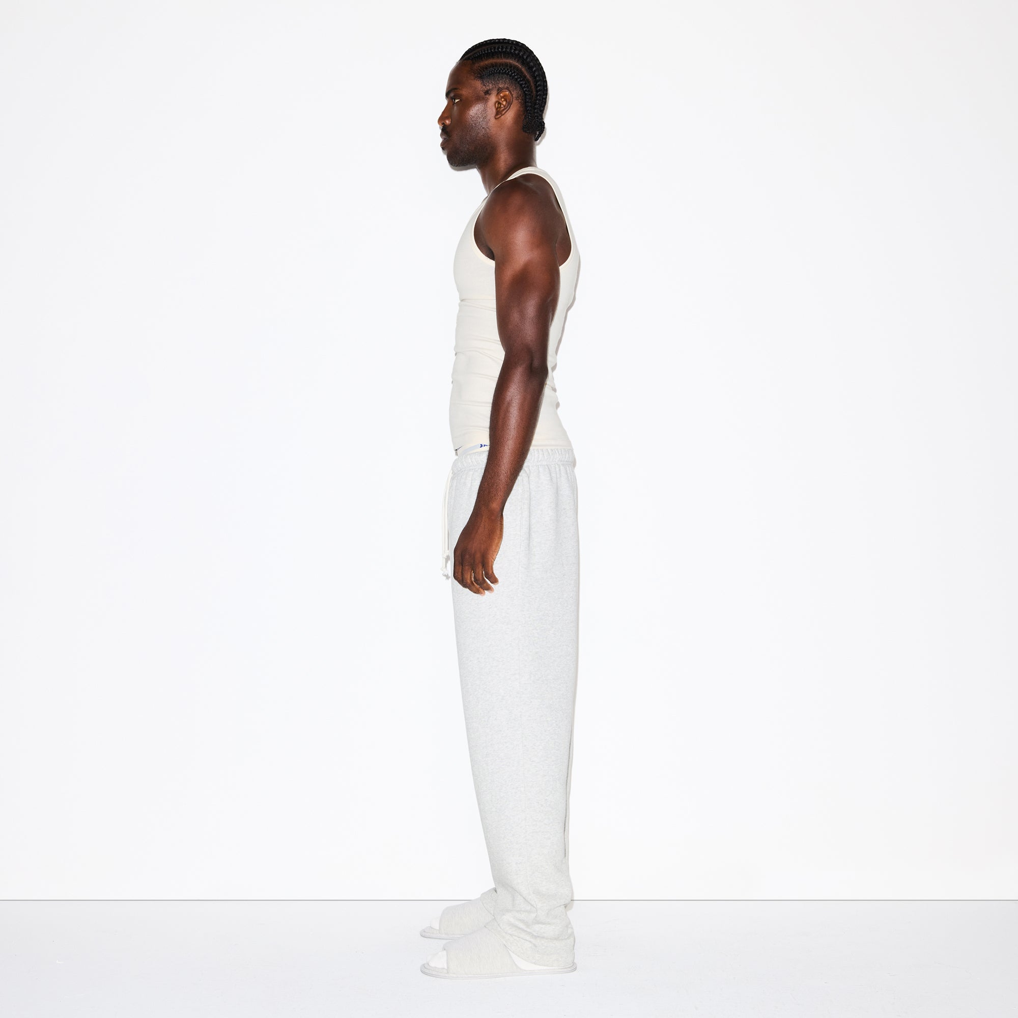 FLEECE LOUNGE MENS CLASSIC STRAIGHT LEG PANT | LIGHT HEATHER GREY