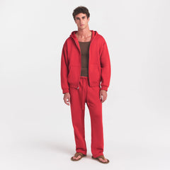 FLEECE LOUNGE MENS CLASSIC STRAIGHT LEG PANT | WASHED RED