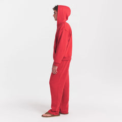 FLEECE LOUNGE MENS CLASSIC STRAIGHT LEG PANT | WASHED RED