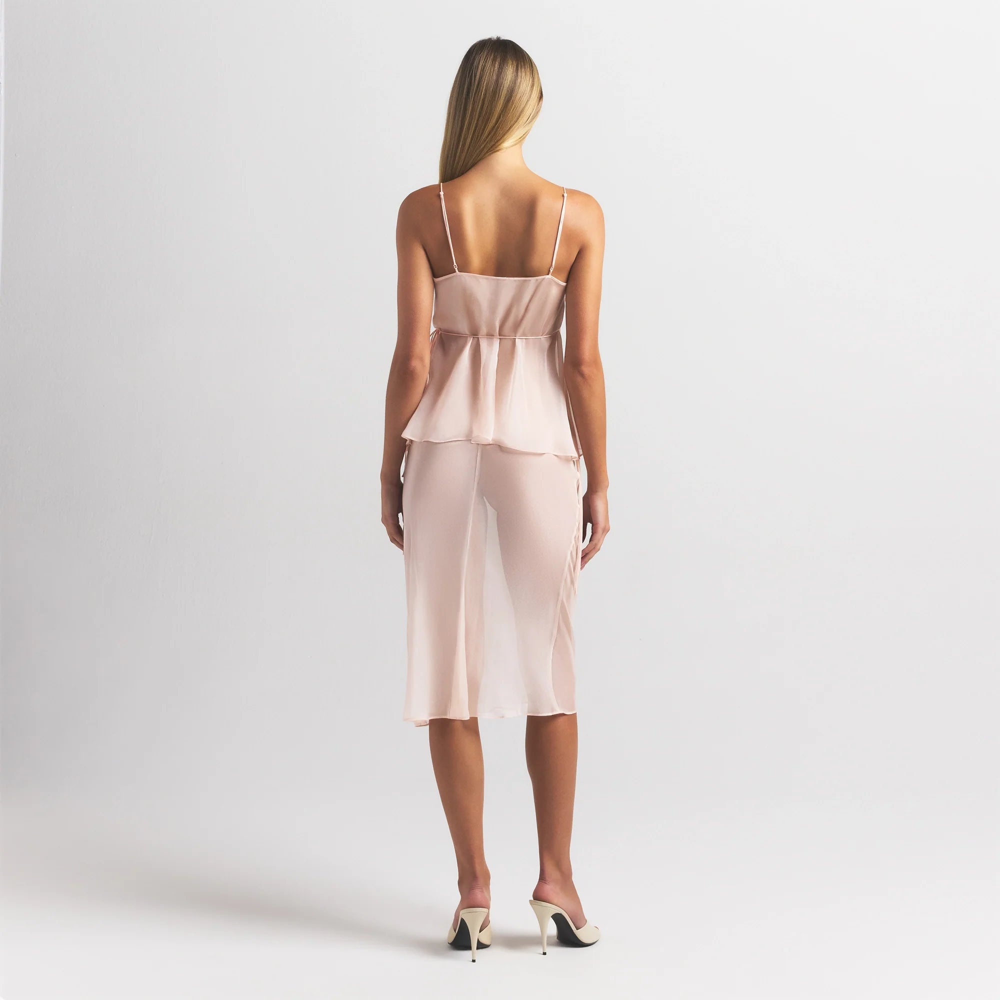 SKIMS ROMANCE TIE SIDE MIDI SKIRT | PRIMROSE