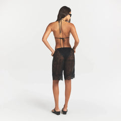ULTRA FINE LACE LONG SHORT | OBSIDIAN