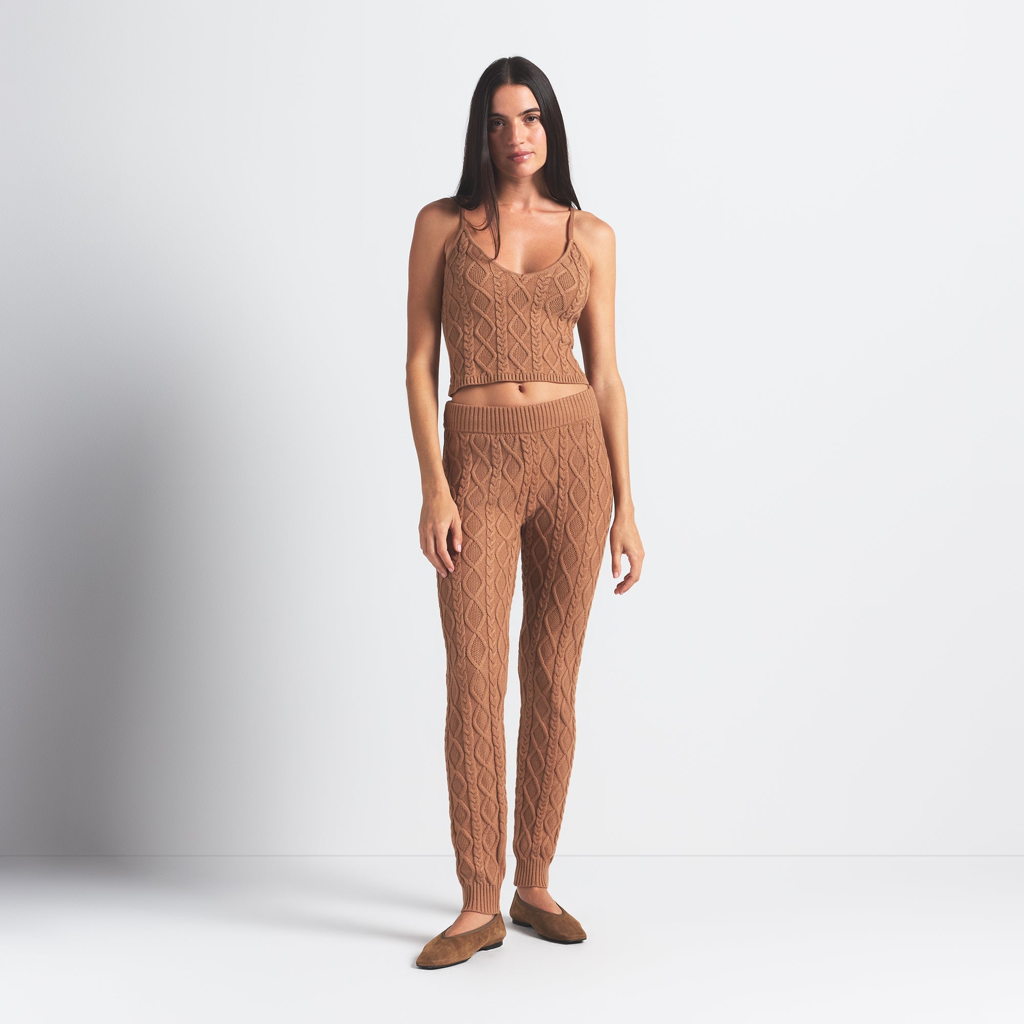 SWEATER KNITS CABLEKNIT LEGGING | DARK HONEY