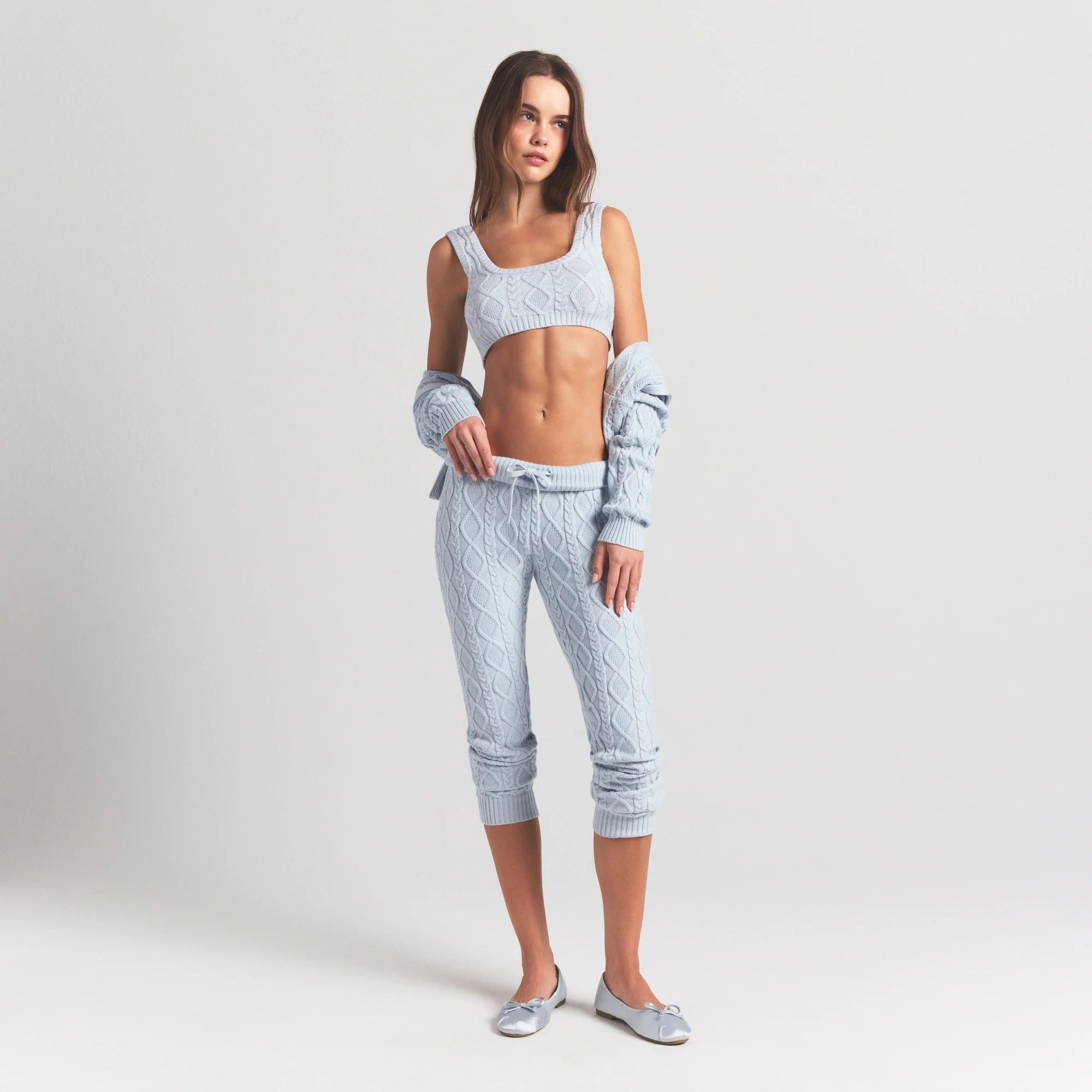 SWEATER KNITS CABLE KNIT LEGGING | ZEN BLUE