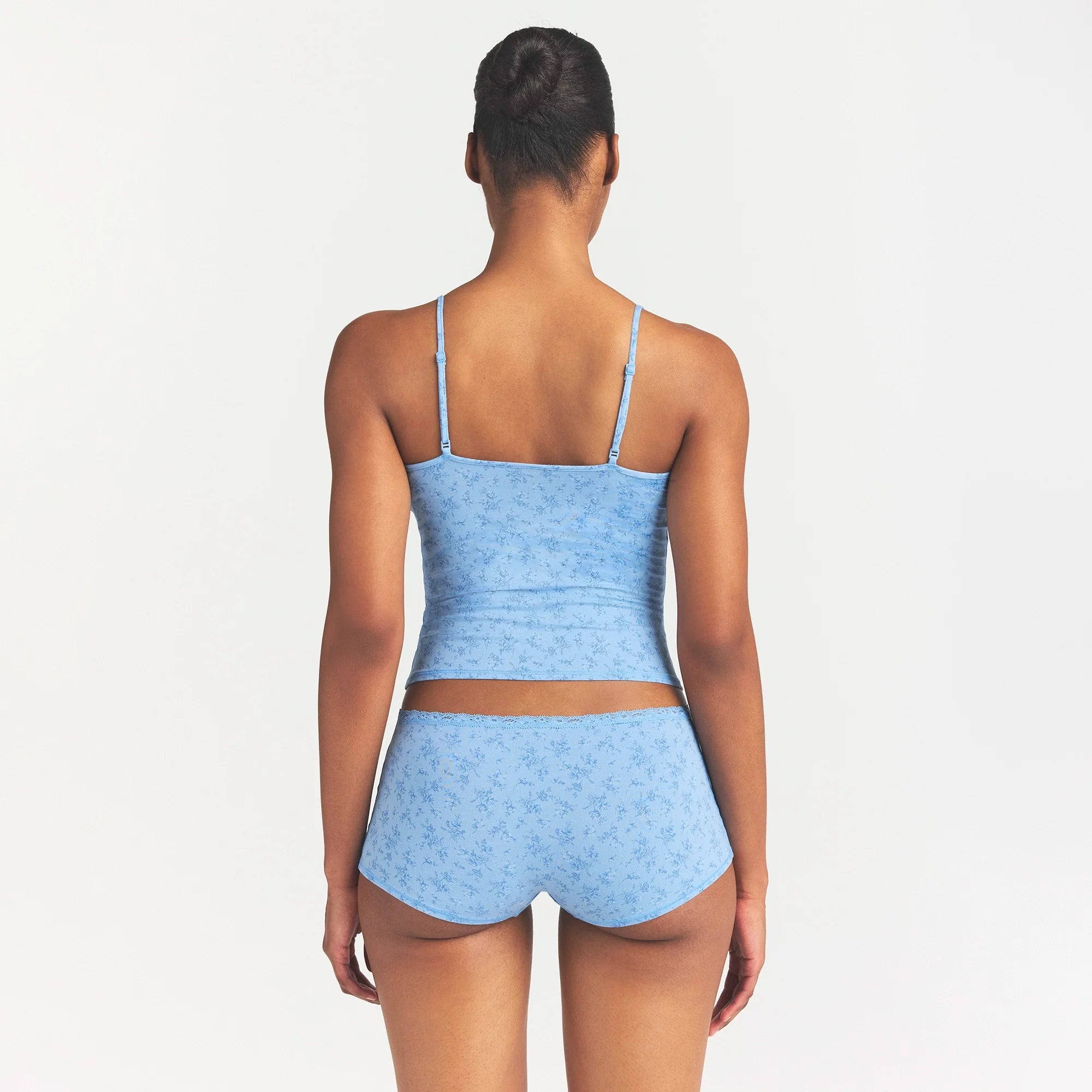 LIGHTWEIGHT COTTON LACE CAMI AND BOY SHORT SET | SURF DAINTY FLORAL PRINT