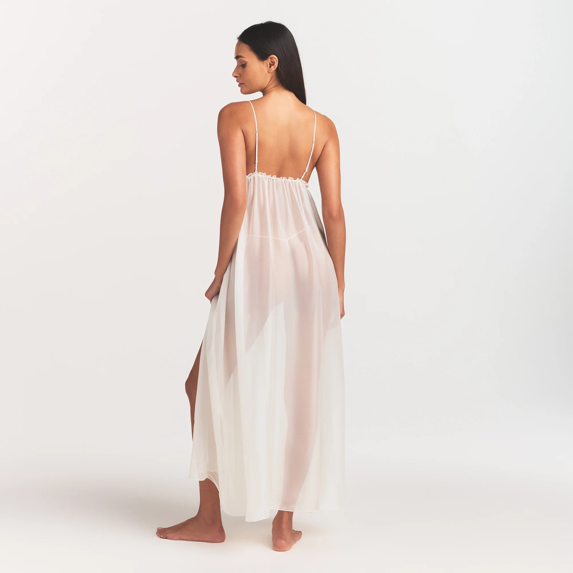 SKIMS ROMANCE LONG SLIP DRESS | IVORY