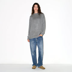 CASHMERE OVERSIZED SWEATER | DARK HEATHER GREY