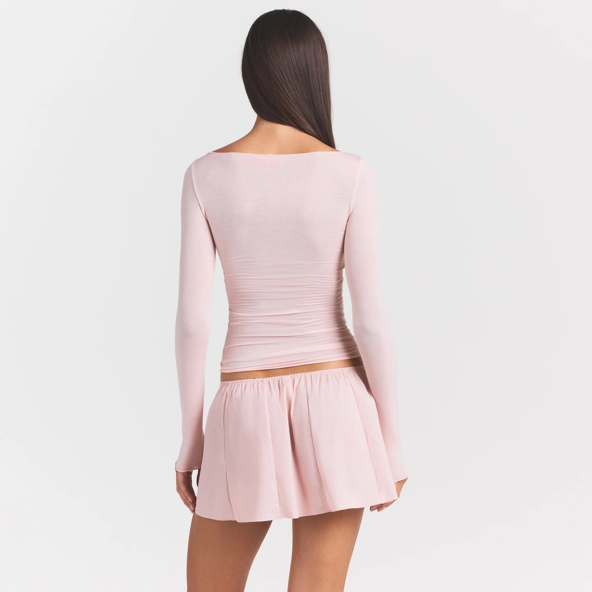 SHEER MODAL LONG SLEEVE BOATNECK TOP | PRIMROSE