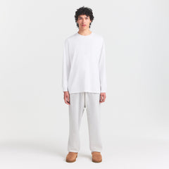 HEAVYWEIGHT COTTON MENS RELAXED LONG SLEEVE T-SHIRT | CHALK