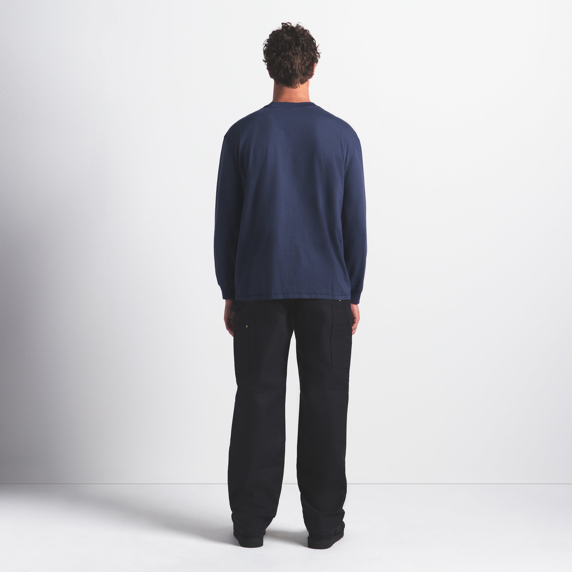 HEAVYWEIGHT COTTON MENS RELAXED LONG SLEEVE T-SHIRT | DAMSON