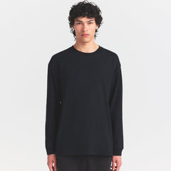 HEAVYWEIGHT COTTON MENS RELAXED LONG SLEEVE T-SHIRT | OBSIDIAN