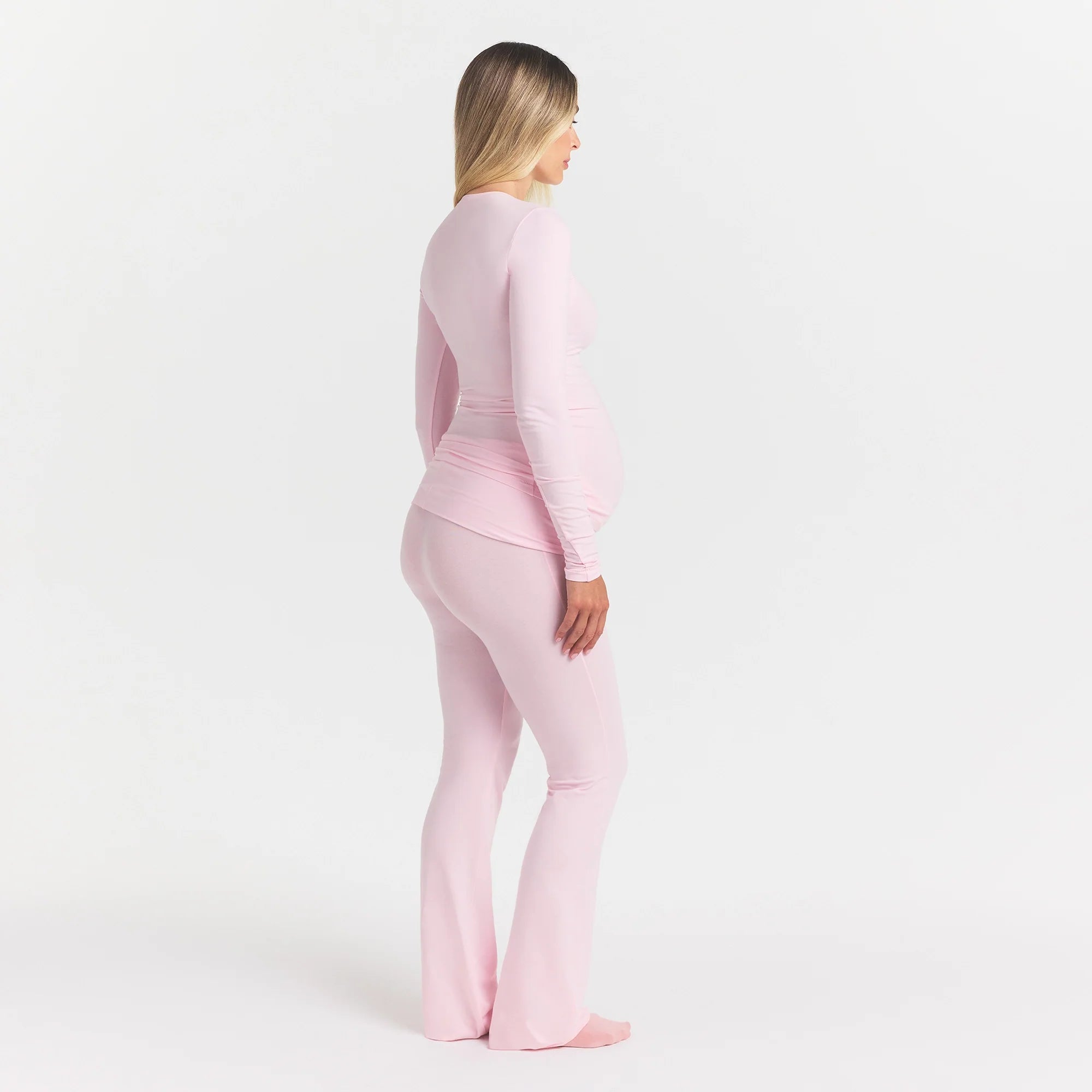 COTTON JERSEY MATERNITY LONG SLEEVE T-SHIRT | CHERRY BLOSSOM