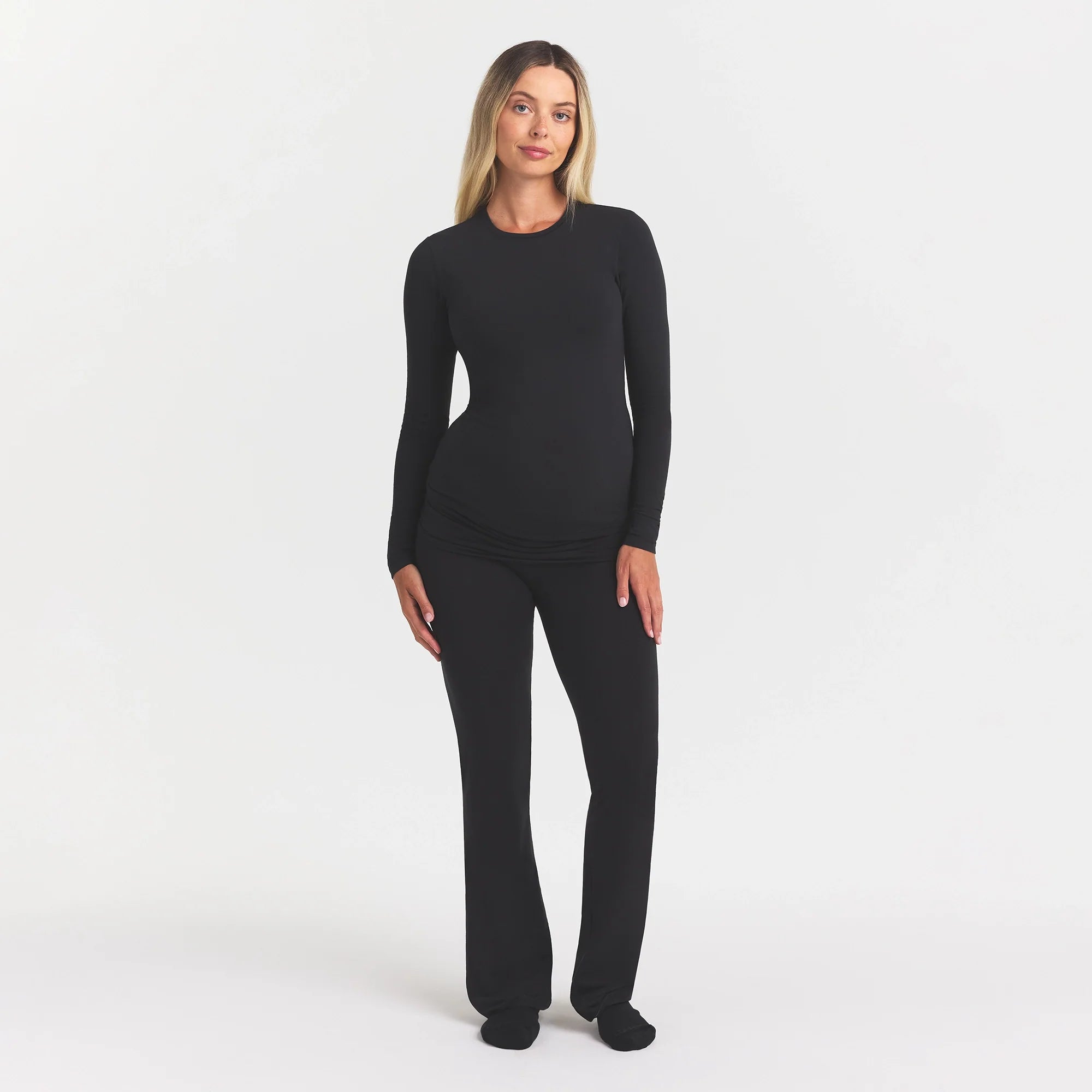 COTTON JERSEY MATERNITY LONG SLEEVE T-SHIRT | SOOT