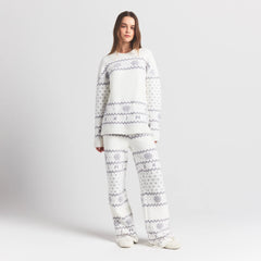 COZY LIGHT CREWNECK PULLOVER | MARBLE HEART FAIR ISLE