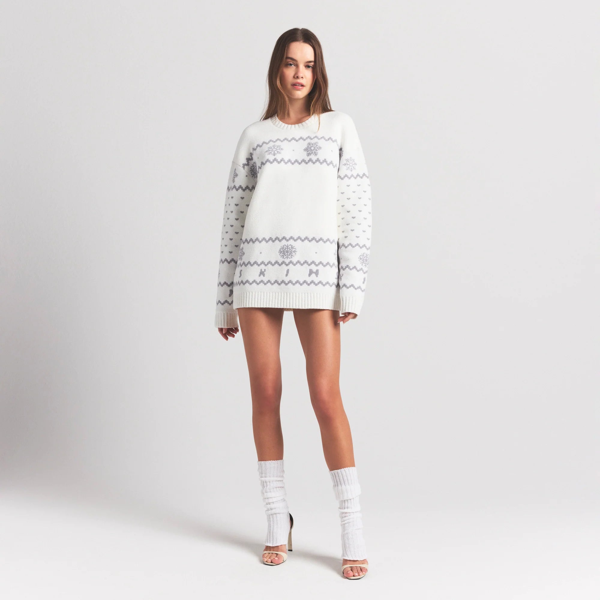 COZY LIGHT CREWNECK PULLOVER | MARBLE HEART FAIR ISLE