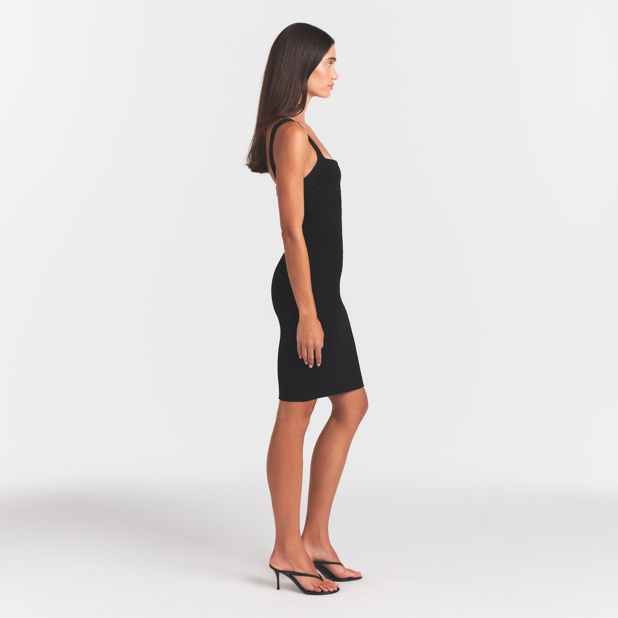 REFINED KNIT MIDI DRESS | OBSIDIAN