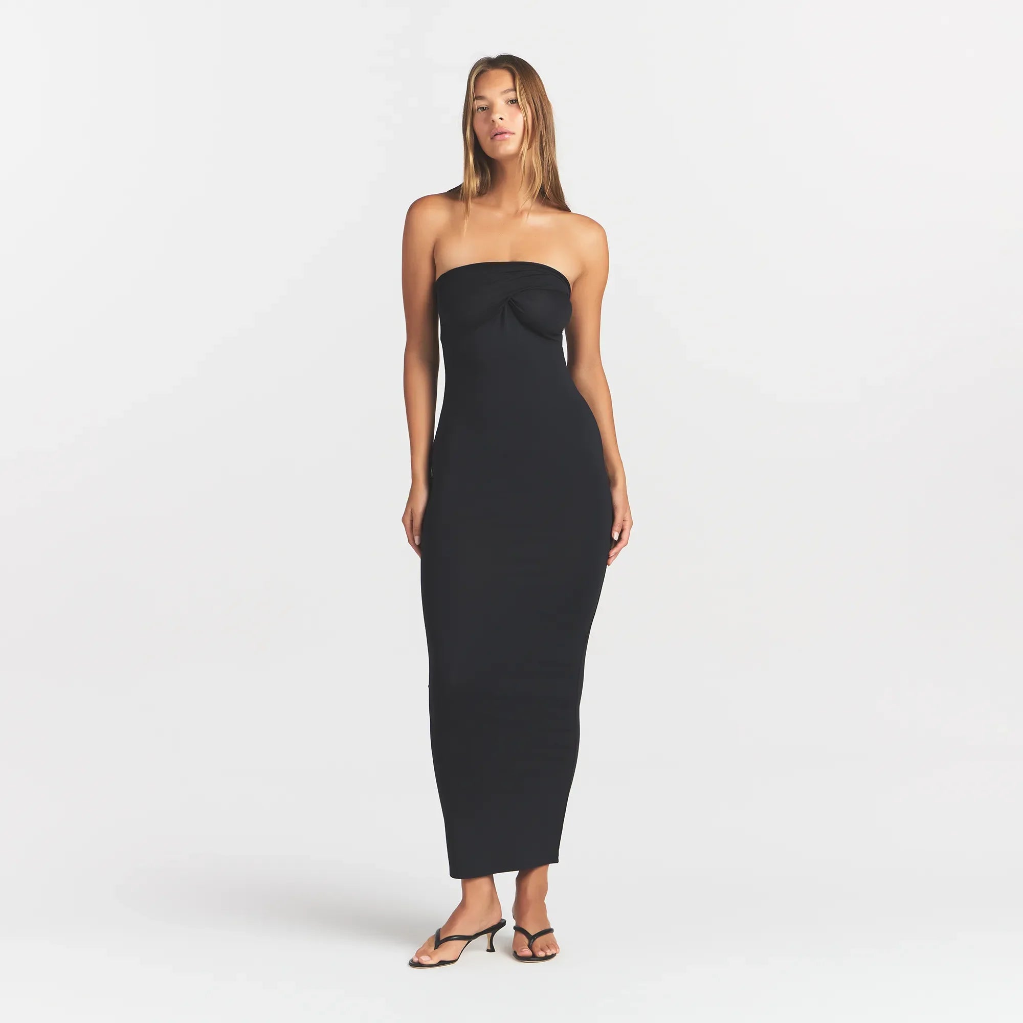 SMOOTH LAYERS CONVERTIBLE LONG DRESS | OBSIDIAN