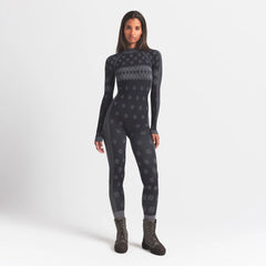 SKIMS FIRST LAYERS TURTLENECK CATSUIT | OBSIDIAN WINTER FAIR ISLE