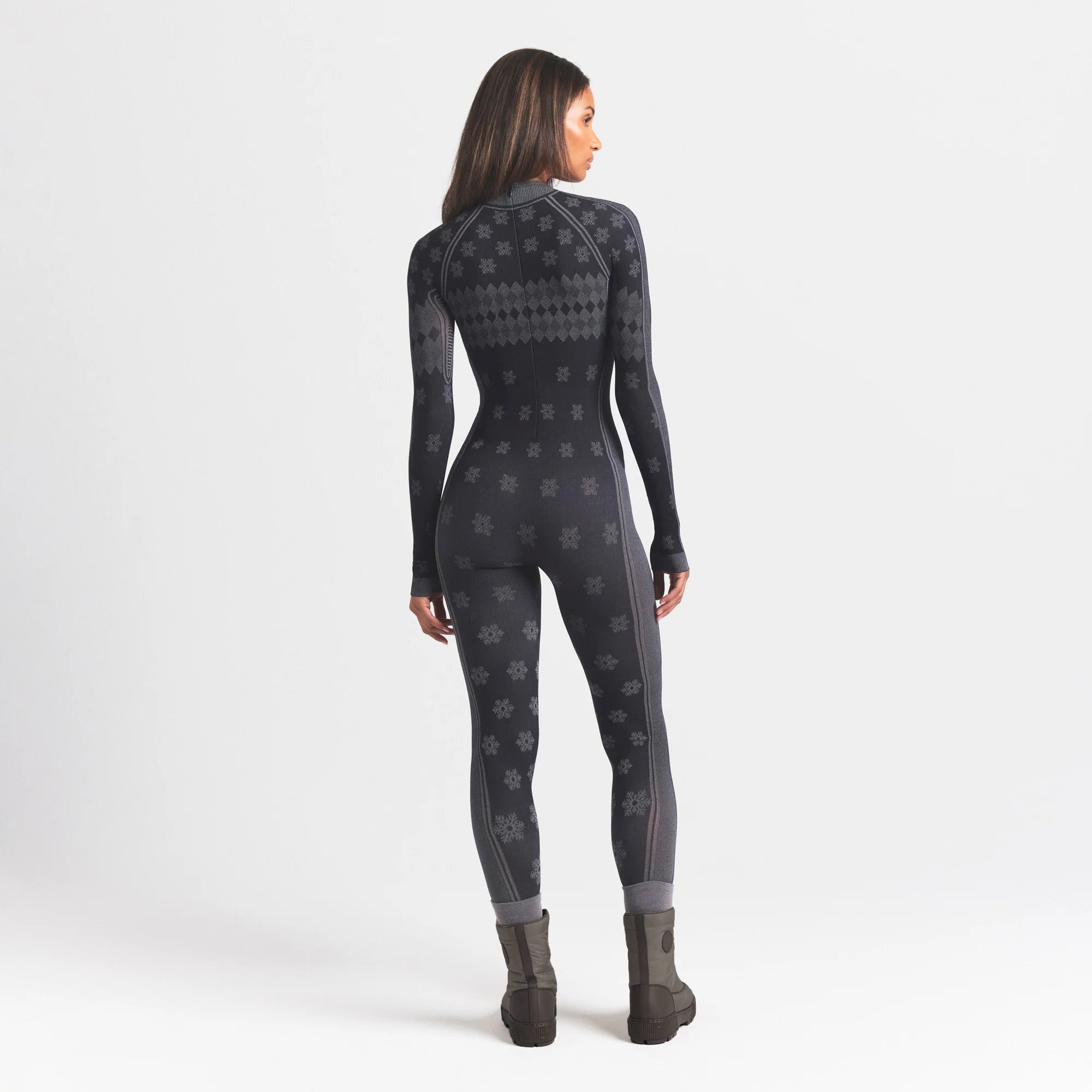 SKIMS FIRST LAYERS TURTLENECK CATSUIT | OBSIDIAN WINTER FAIR ISLE