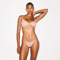 MILKY SHEER FRONT CLOSE BRA | ROSE PASTEL SNAKE PRINT